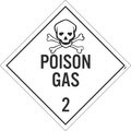 Nmc Poison Gas 2 Dot Placard Sign, Pk25, Material: Pressure Sensitive Removable Vinyl .0045 DL132PR25